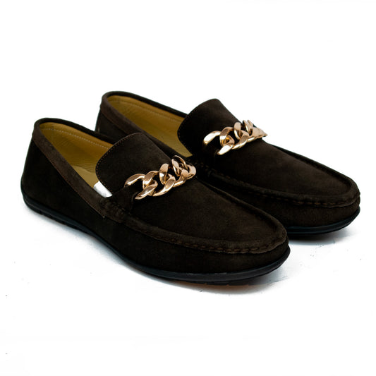 Brown Chain Driving Loafer