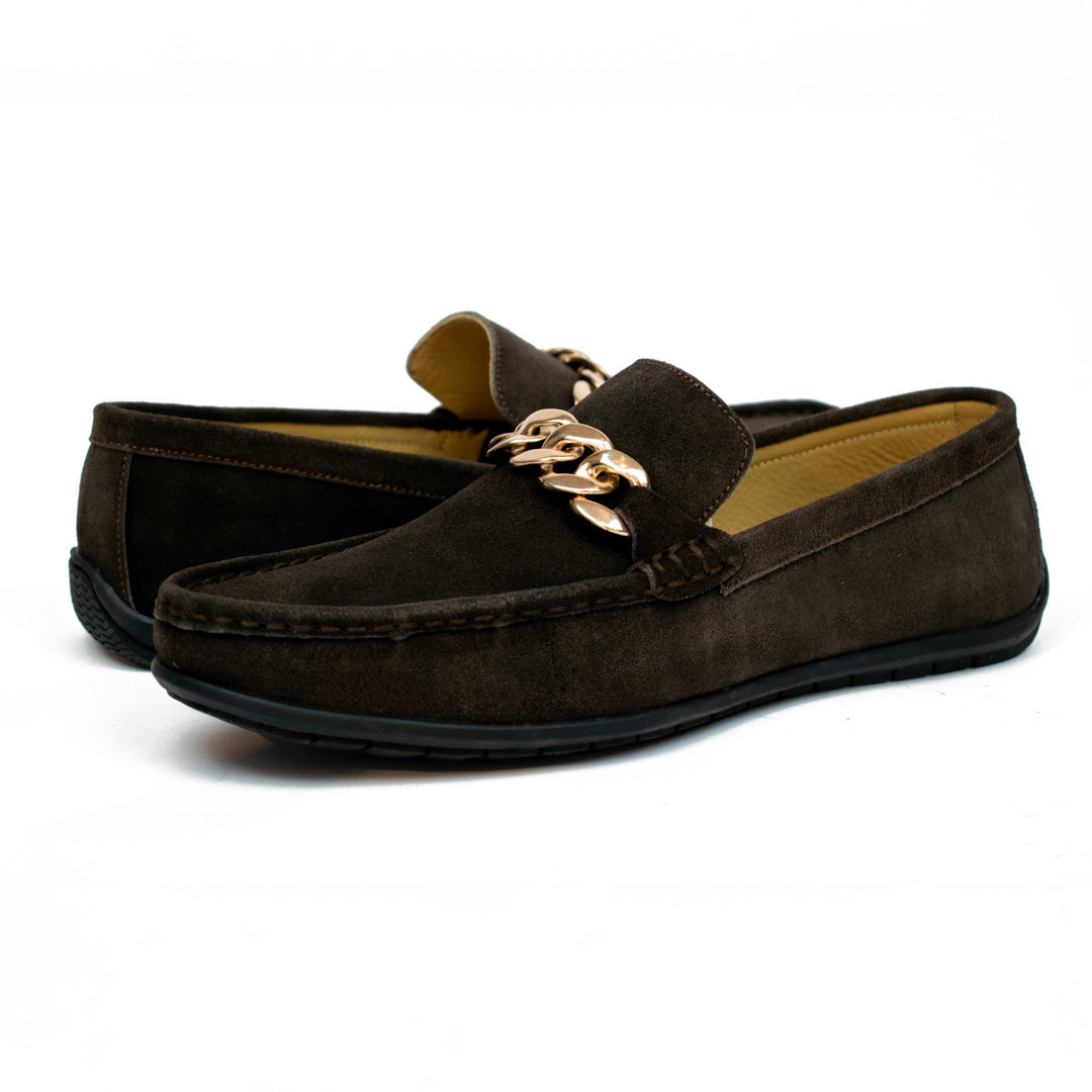 Brown Chain Driving Loafer