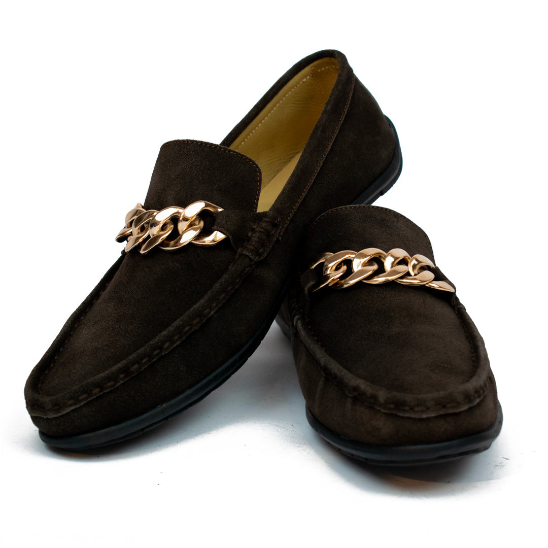 Brown Chain Driving Loafer