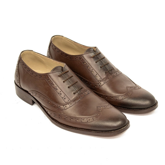 Brown Wingtip Brogue Oxfords – Premium Leather