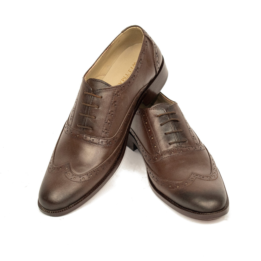 Brown Wingtip Brogue Oxfords – Premium Leather