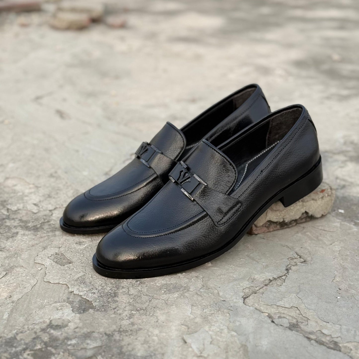Boston- Black Premium Leather Loafer