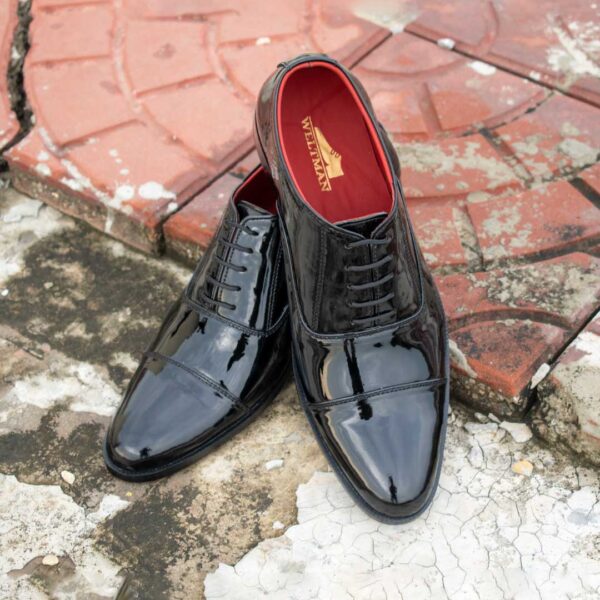 Patent Cap Toe Oxfords