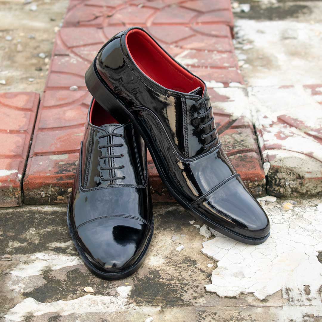 Patent Cap Toe Oxfords