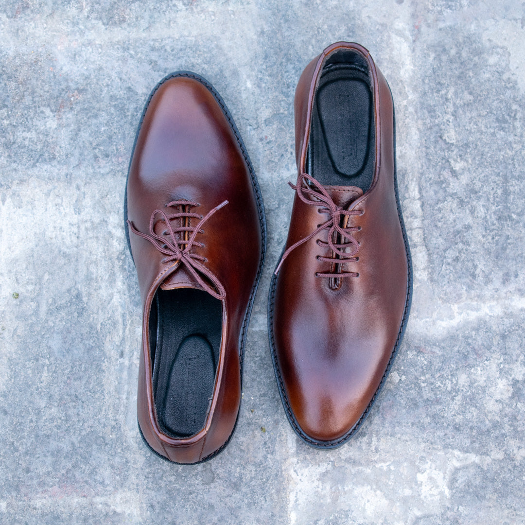 Dark Brown Wholecut Shoes – Two Tone Premium