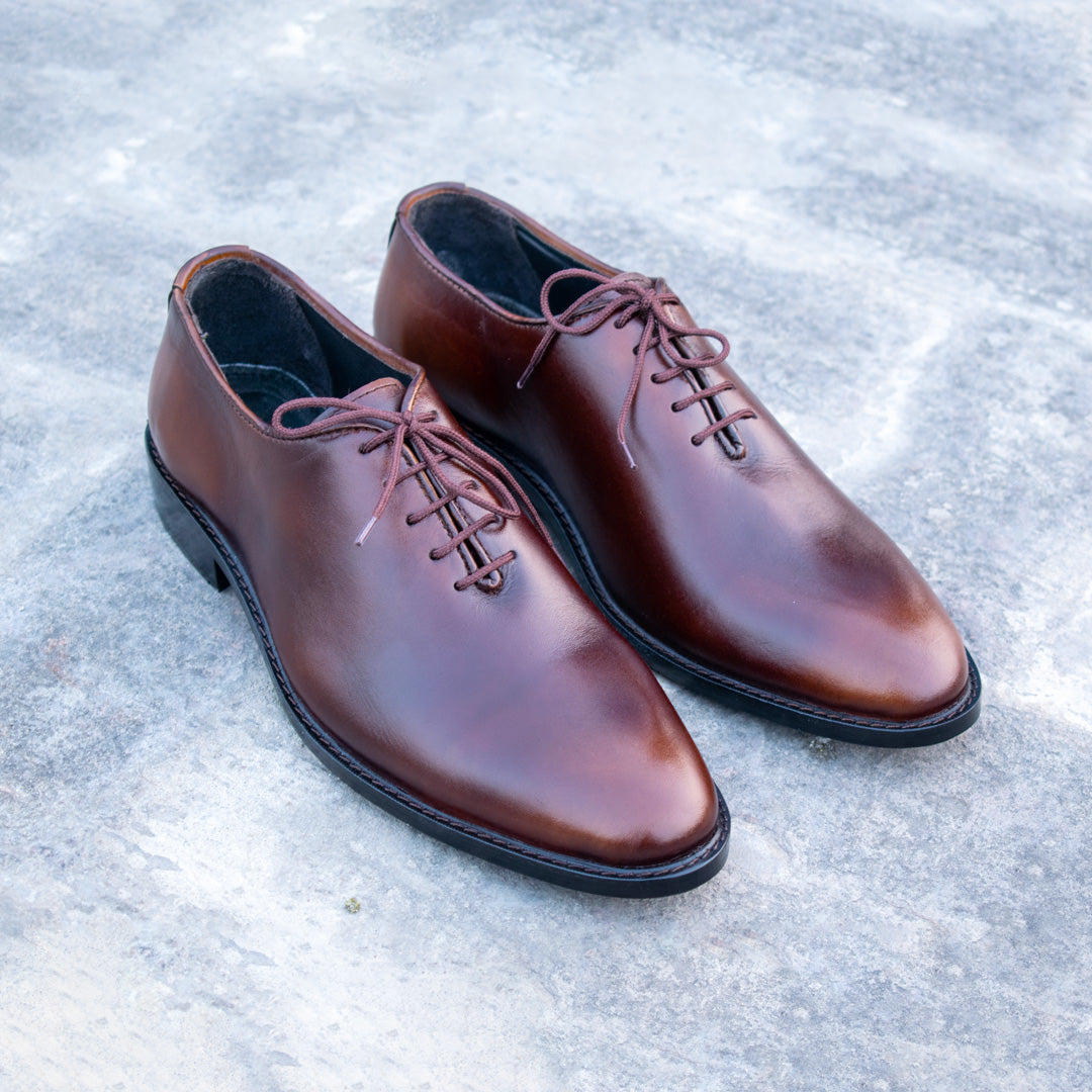 Dark Brown Wholecut Shoes – Two Tone Premium