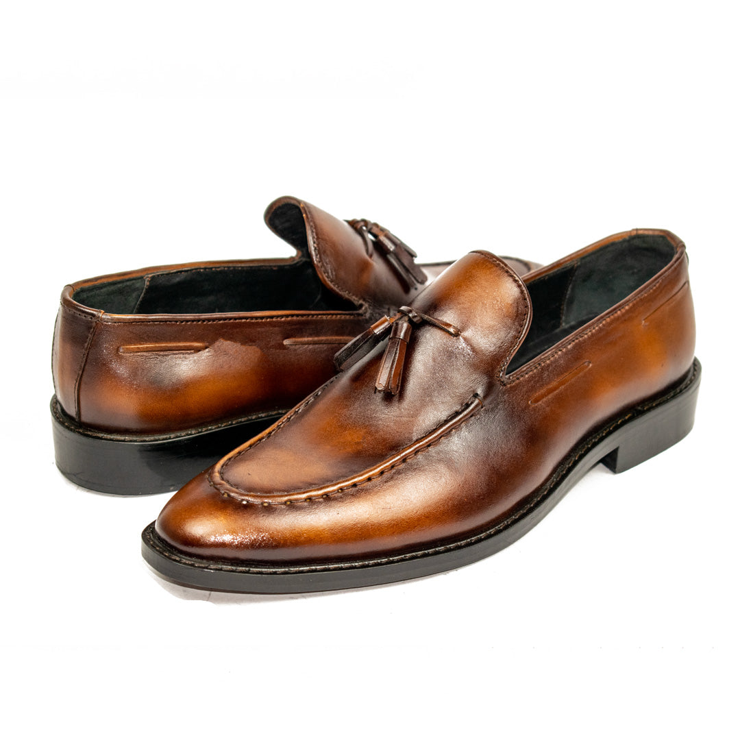 Tassel Loafer Mustard Two Tone – Premium Leather