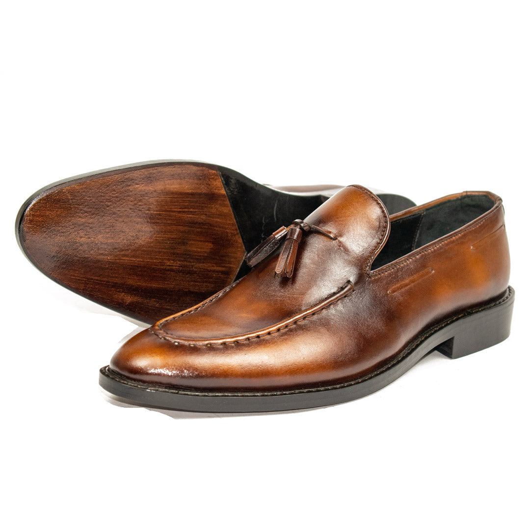 Tassel Loafer Mustard Two Tone – Premium Leather