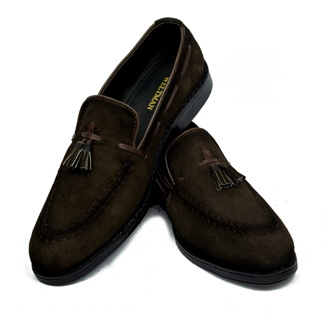 Brown Suede Tassel Loafers - Rubber Sole