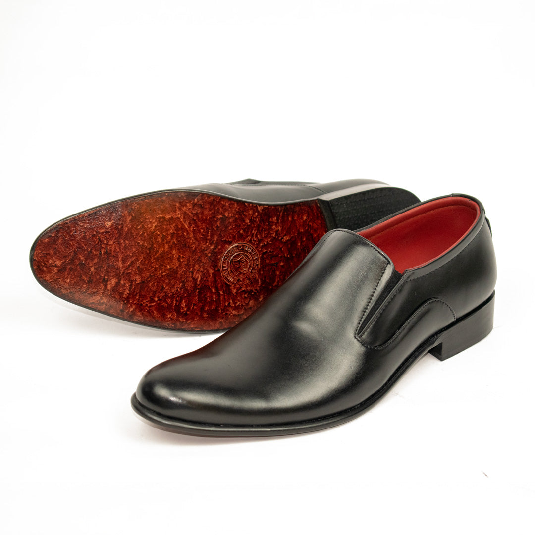 Black Wholecut Slip On Shoe - Premium Leather