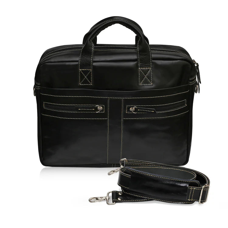 Black Leather Laptop Bag