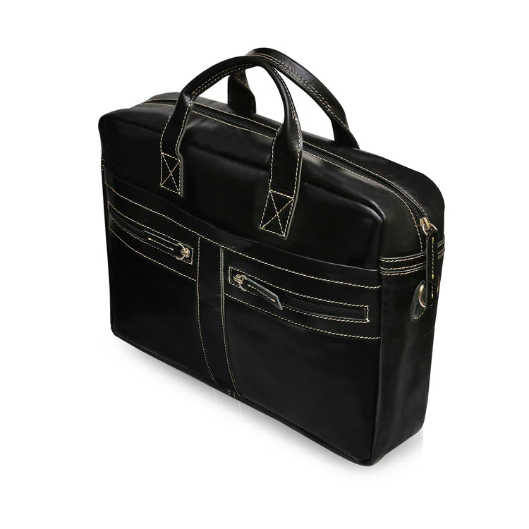 Black Leather Laptop Bag