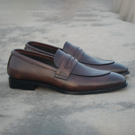 Brown Dynamo Dotted – Penny Loafer Premium