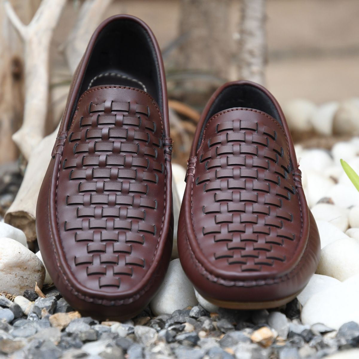 Brown Knitted Moccasin – Synthetic Leather – ST101