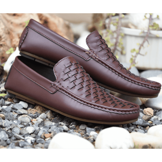 Brown Knitted Moccasin – Synthetic Leather – ST101