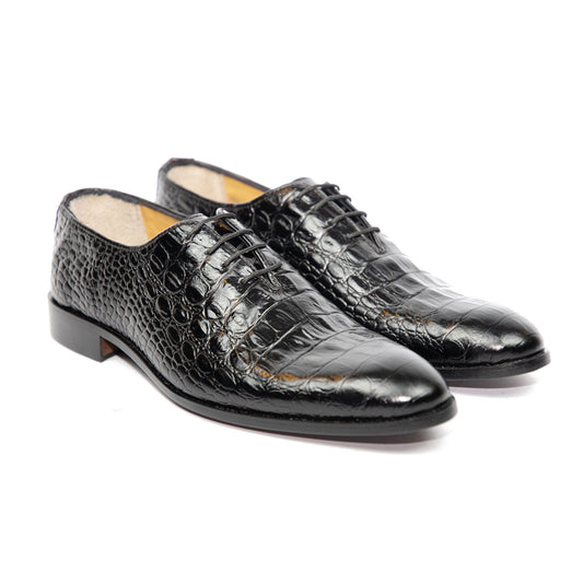 Jade - Black Alligator Wholecuts - Premium Leather